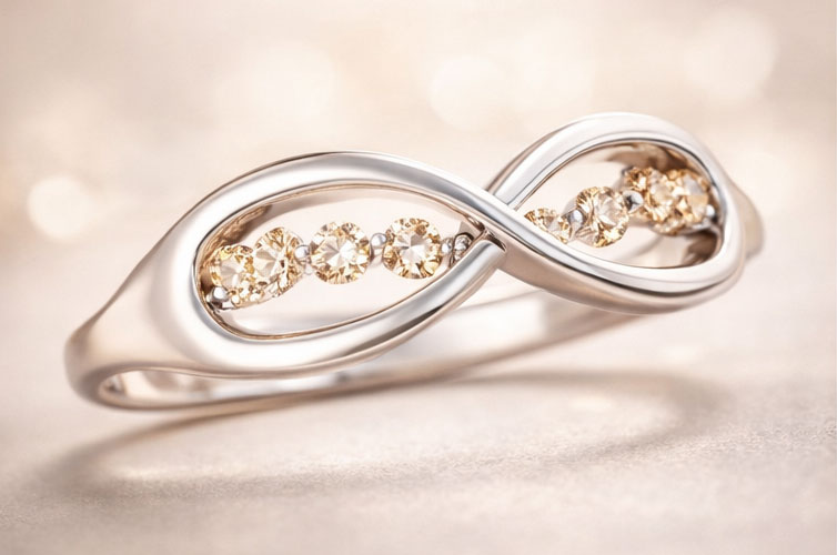 Infinity CZ Diamond Sterling Silver Ring