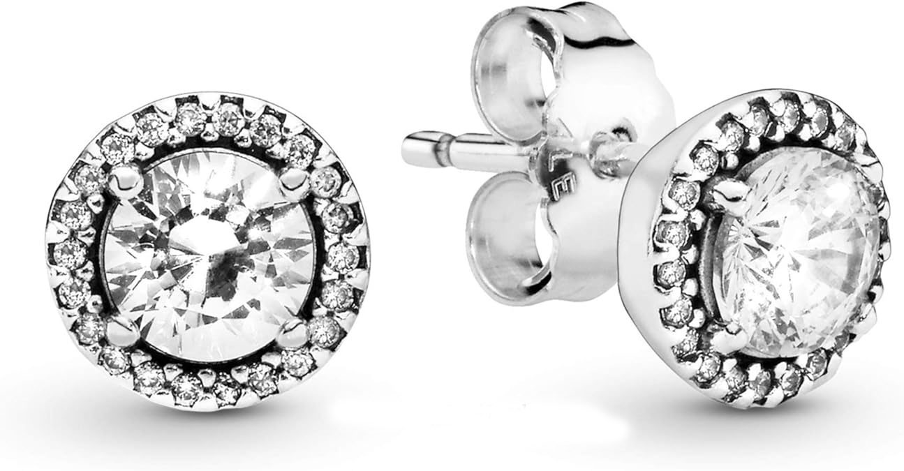 Sterling Silver Halo Stud Earrings