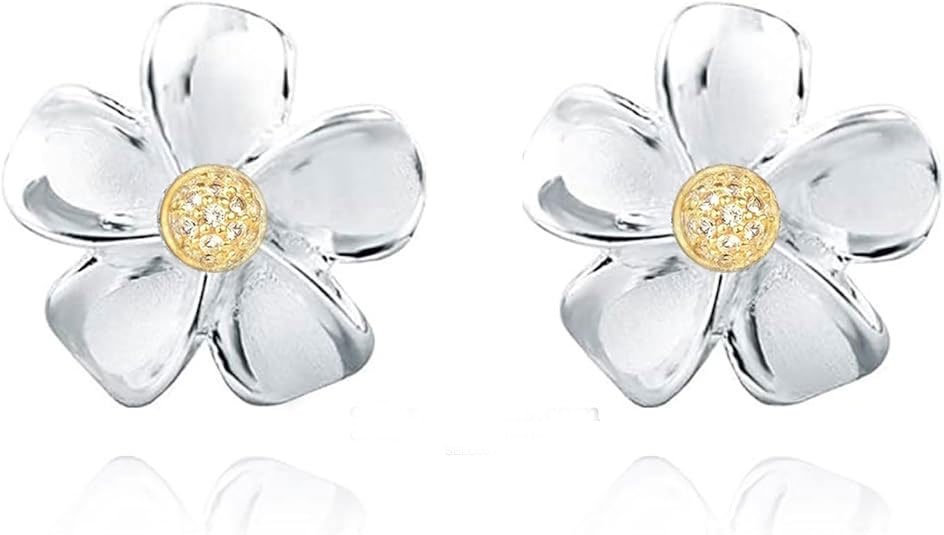 Silver Flower Stud Earrings