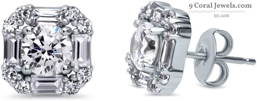 925% Sterling Silver CZ stud earrings