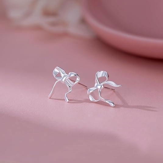 Silver Bow Earrings