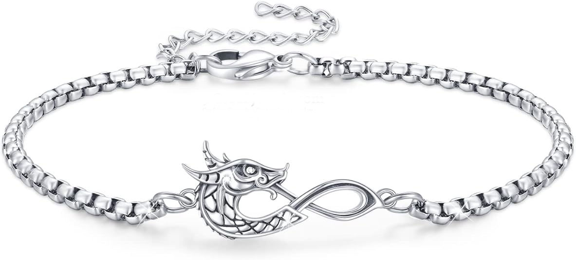 Dragon Infinity Symbol Bracelet – 925 Sterling Silve