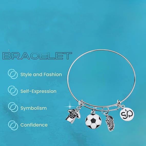 925% Sterling Sliver Soccer Charm Bracelet