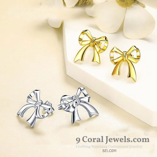Sterling Silver Bow Knot Stud Earrings