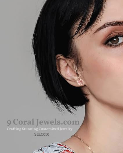 Rose Gold Flower Stud Earrings