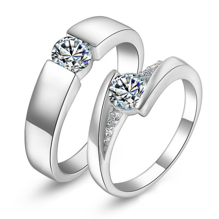 Elegant Silver Couple Rings