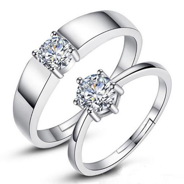 Silver Couple Rings Set