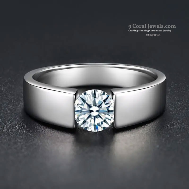 Modern Solitaire CZ Diamond Ring