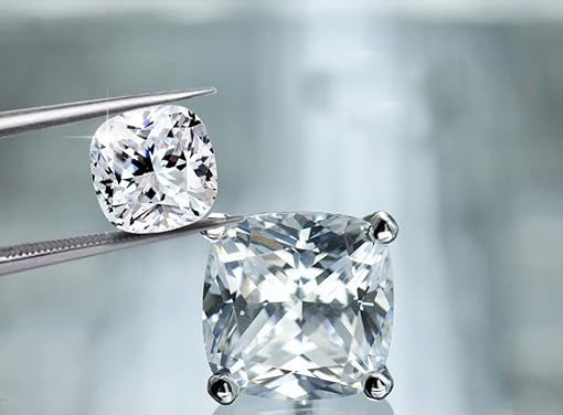925% Sterling Silver Cushion Cut Cubic Zirconia Stud Earrings