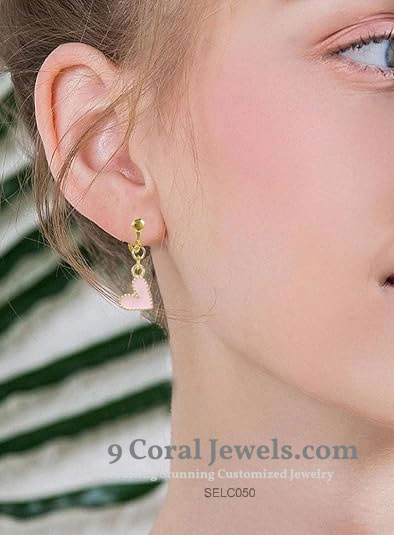 Pink Heart Clip-On Earrings