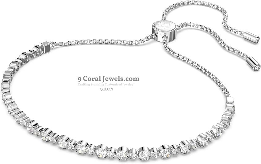 Sterling Silver Elegant Adjustable Tennis Bracelet