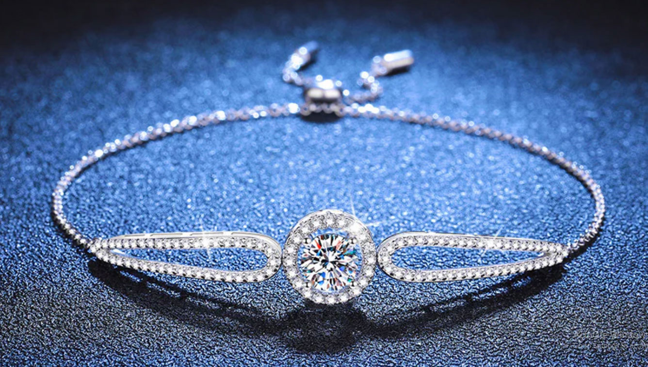 Sterling Silver Elegant American Diamond Bracelet