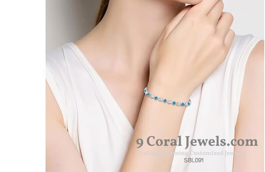 Elegant Adjustable 925 Sterling Silver CZ Stone Bracelet