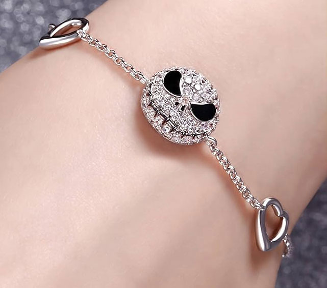 Silver Skull Heart Bracelet