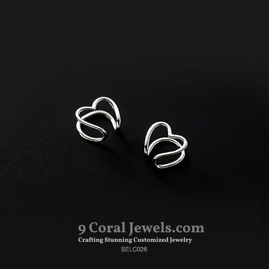 Heart-shaped Silver Earrings