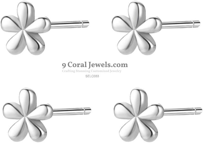 Silver Flower Stud Earrings