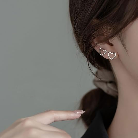 Heart-shaped Silver Earrings