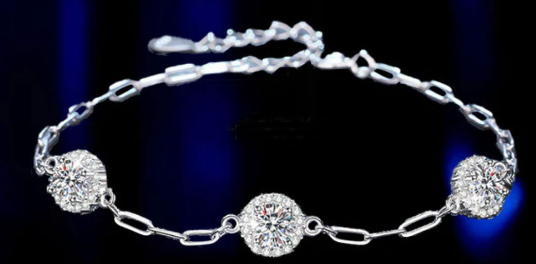 Sterling Silver Elegant American Diamond Bracelet