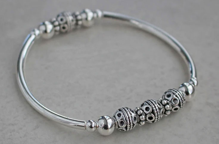 Sterling Silver Beaded Bracelet