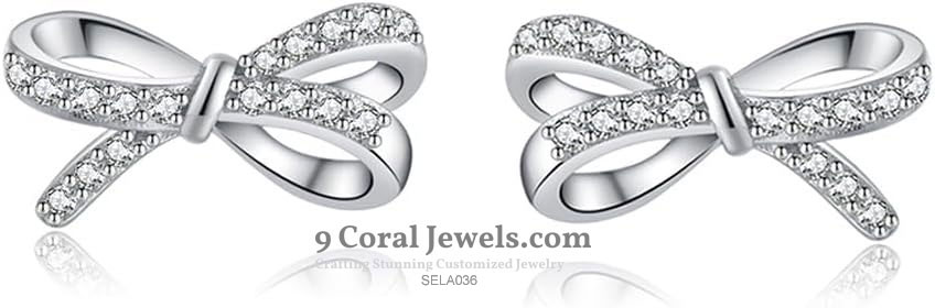 925% Sterling Silver Elegant Bow-Shaped Stud Earrings