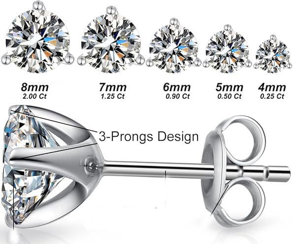 Sterling Silver Cubic Zirconia Stud Earrings