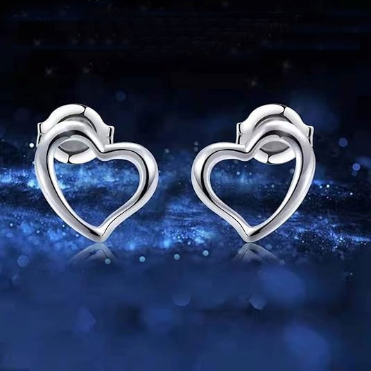 Sterling Silver Heart Stud Earrings