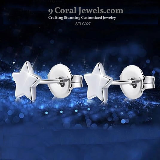 Star Shaped Silver Stud Earrings