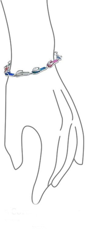 Colorful Flip-Flop Opal Bracelet – 925 Sterling Silver