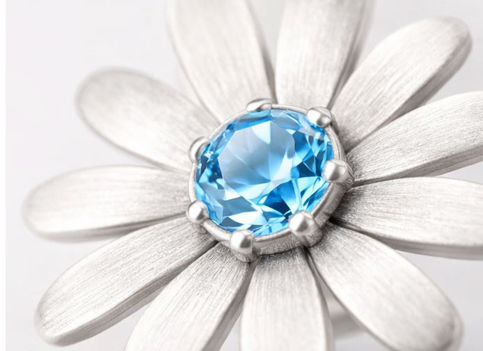 Daisy Flower Silver Ring