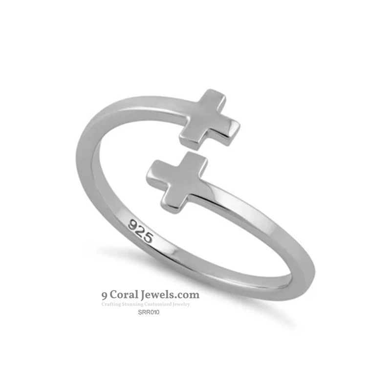 Sterling Silver Cross Open Ring