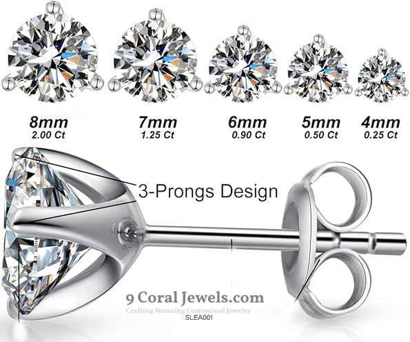 Sterling Silver Cubic Zirconia Stud Earrings