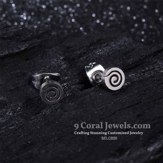 Spiral Pattern Stud Earrings