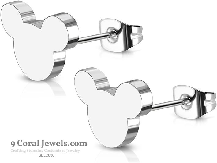 Mickey Mouse 925% Sterling Silver Stud Earrings