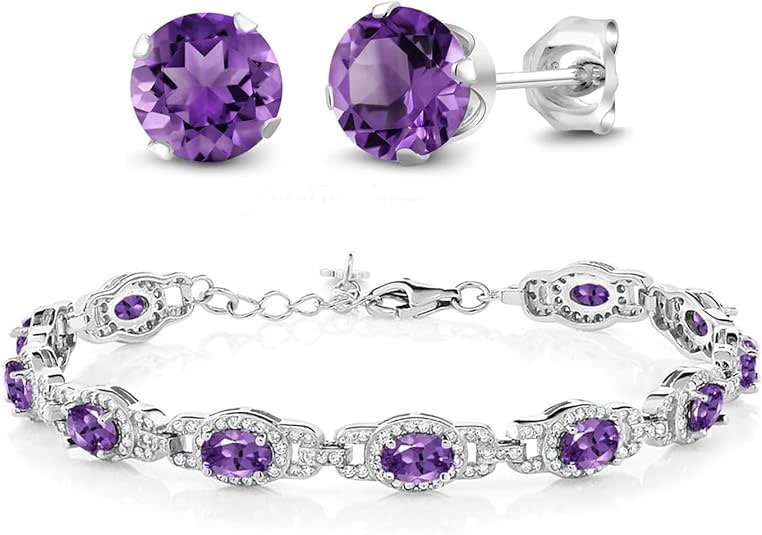 Sterling Silver Amethyst Jewelry Set