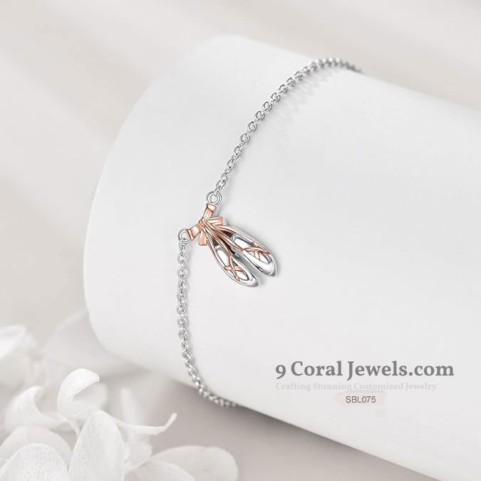 Ballet Slippers Bracelet – 925 Sterling Silver with Rose Gold Accent
