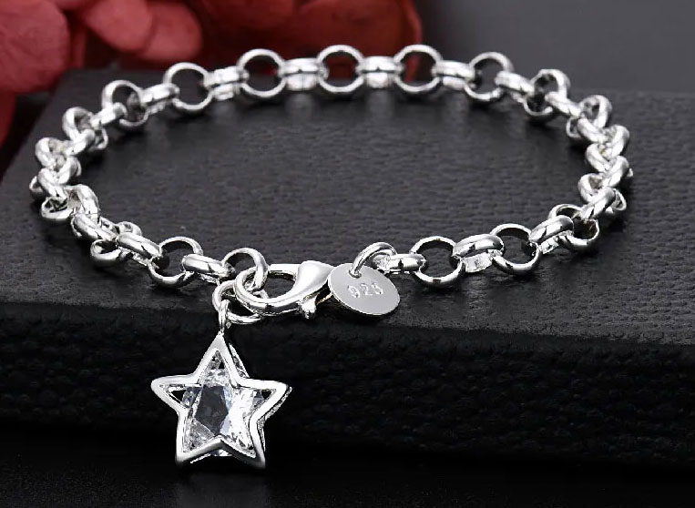 Sterling Silver Star Charm Bracelet
