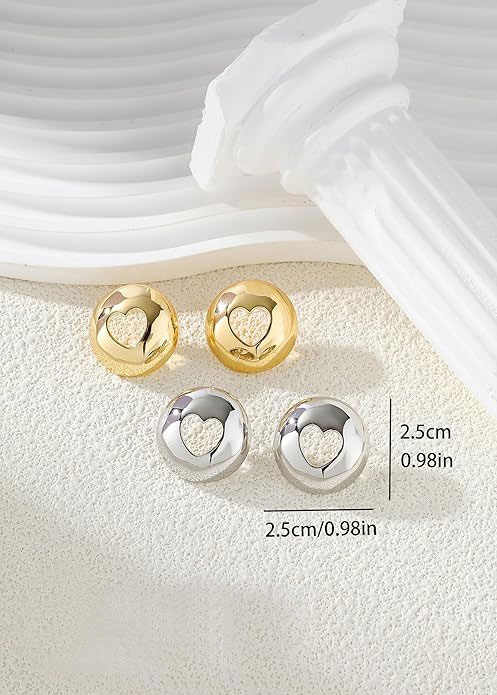 Sterling Silver Heart Stud Earrings