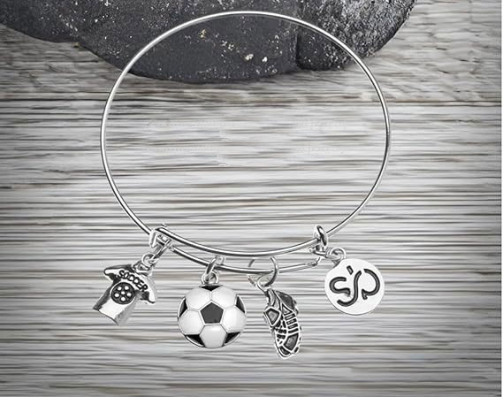 925% Sterling Sliver Soccer Charm Bracelet