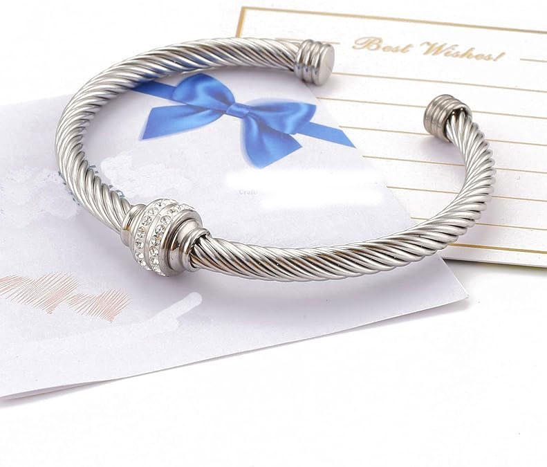 925% Sterling Silver Cable Cuff Bracelet