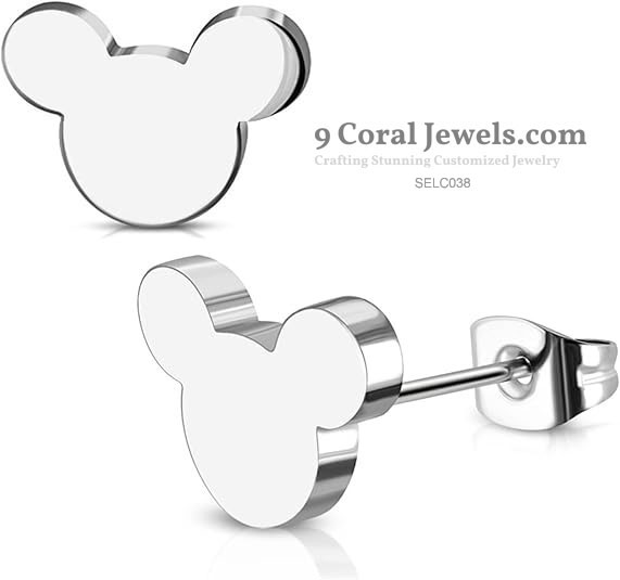 Mickey Mouse 925% Sterling Silver Stud Earrings