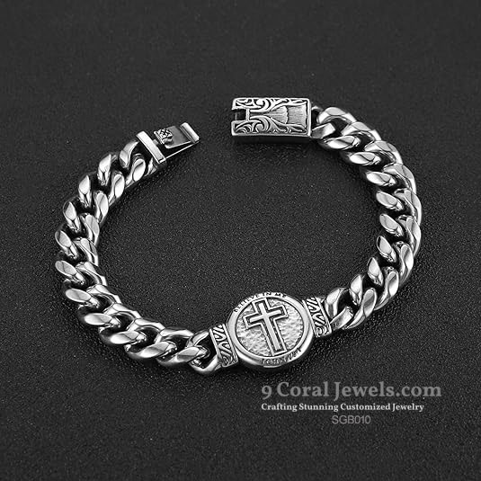 Men's Stainless Steel Cross Bracelet