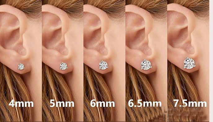 Sterling Silver Moissanite Stud Earrings