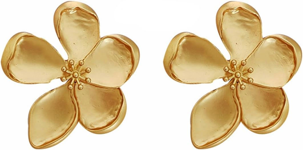 925% Sterling Silver, Gold Plated Flower Earrings