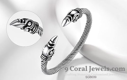 Sterling Silver Open Cuff Tribal Bracelet