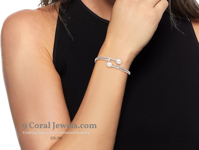 Sterling Silver Twisted Pearl Cuff Bracelet