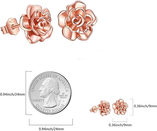Rose Gold Flower Stud Earrings