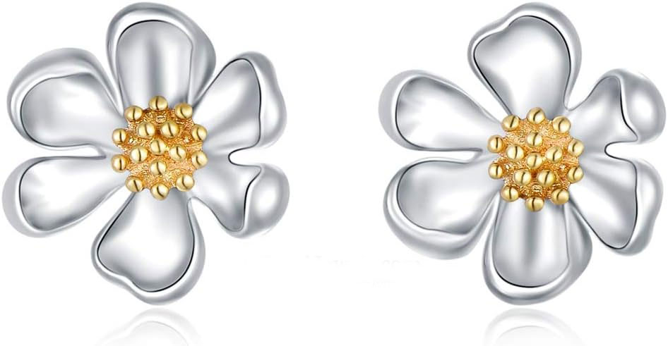 Flower Shaped Silver Earrings