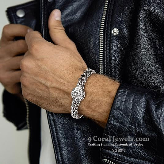 Men's Stainless Steel Cross Bracelet