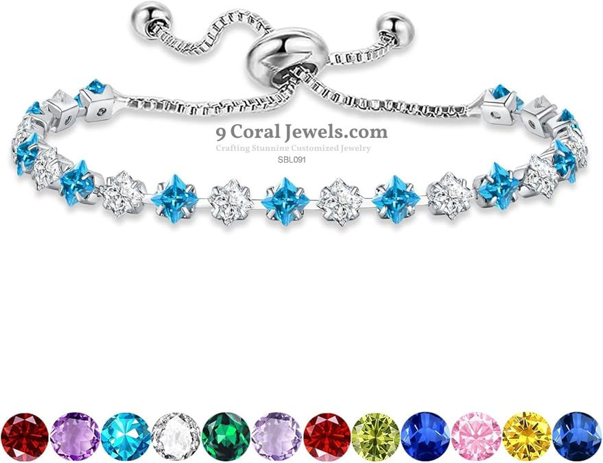 Elegant Adjustable 925 Sterling Silver CZ Stone Bracelet