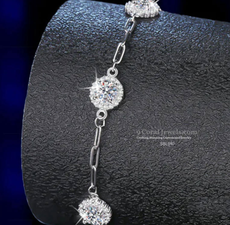 925% Sterling Silver Elegant American Diamond Bracelet